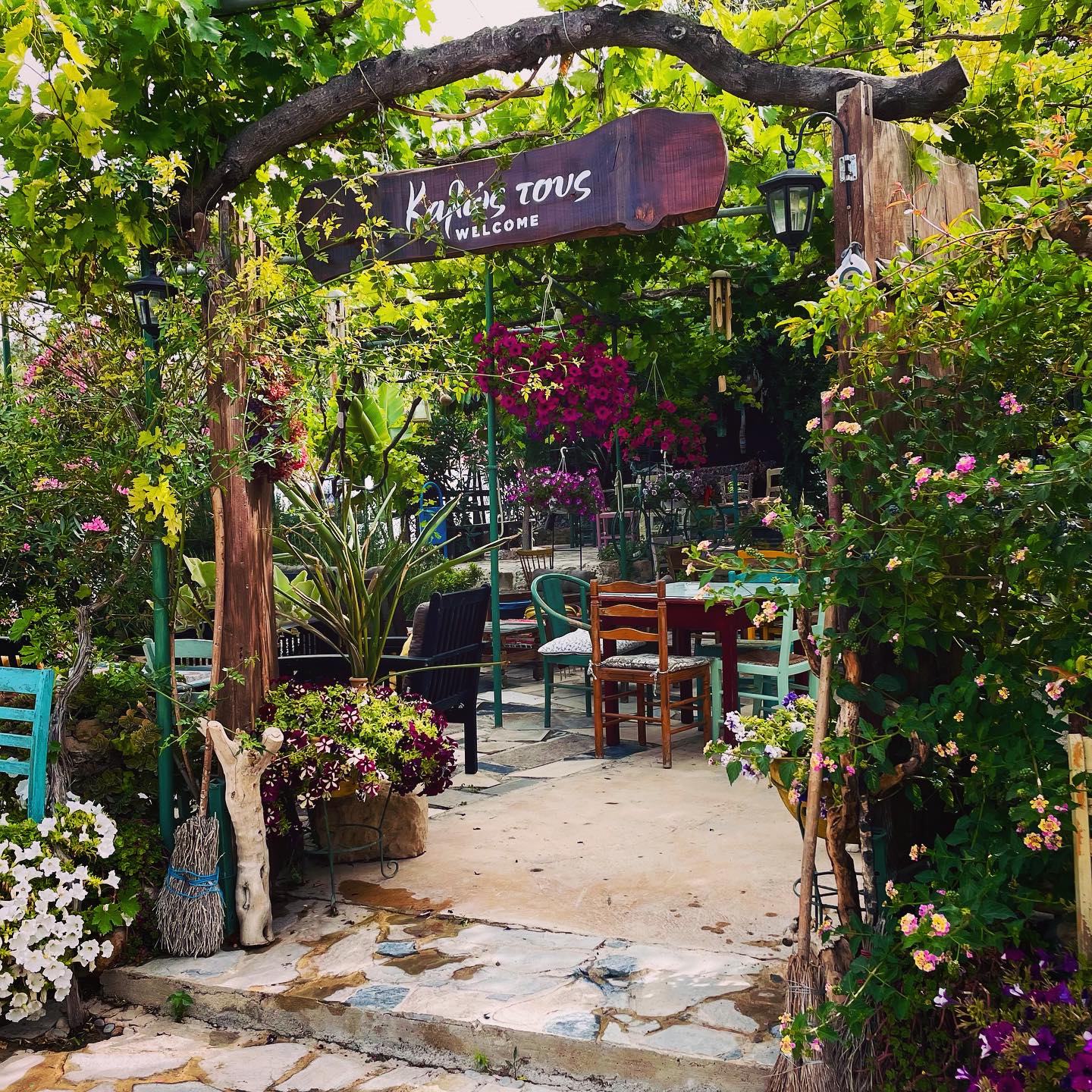 Courtyard seating at Avli tis Nefelis